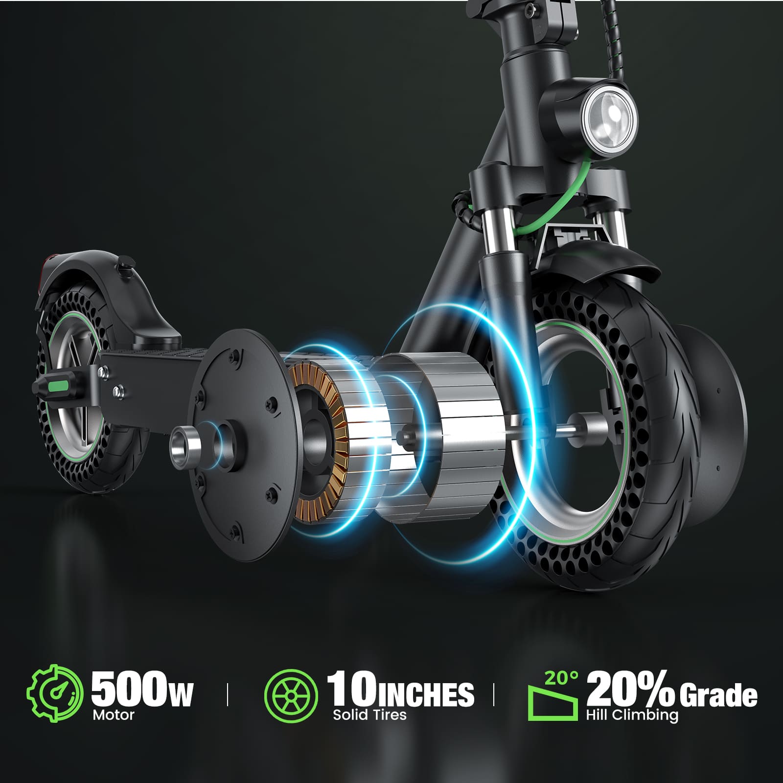 isinwheel® S9Max Electric Scooter for Adults 500W