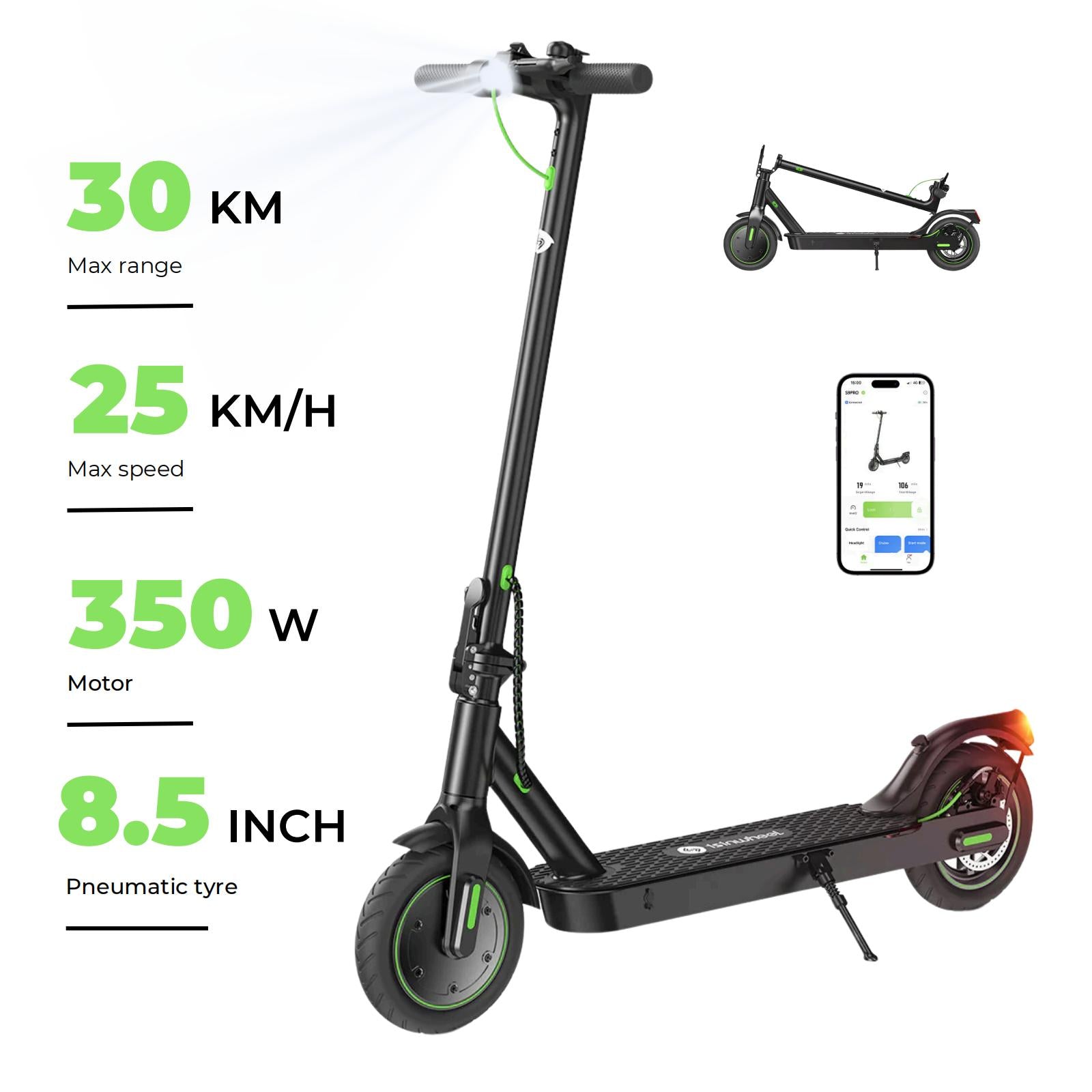 isinwheel® S9Max Electric Scooter for Adults 500W